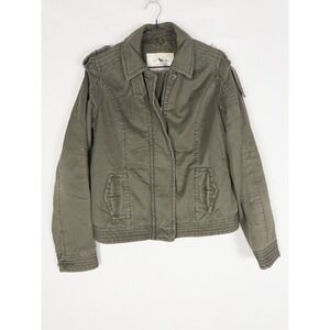 VTG Abercrombie Thinsulate Military Jacket Womens M Green Full Zip Collared